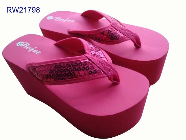 RW21798 Factory direct sales high quality sandal new design navy eva high heel slippers flip flops women high wedge EVA slippers