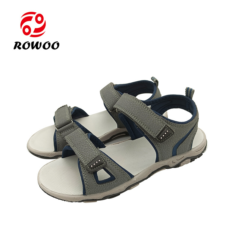 2022 latest design PU upper TPR sole men sandals cross wear- resistant genuine  sandals shoes dual use men outdoor slippers