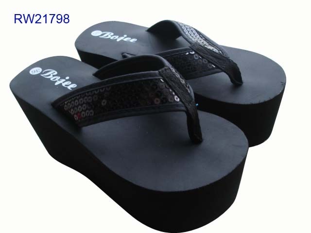 RW21798 Factory direct sales high quality sandal new design navy eva high heel slippers flip flops women high wedge EVA slippers