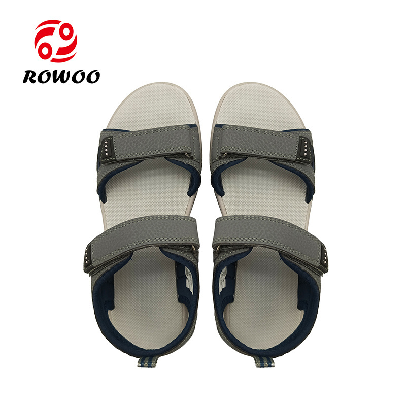 2022 latest design PU upper TPR sole men sandals cross wear- resistant genuine  sandals shoes dual use men outdoor slippers