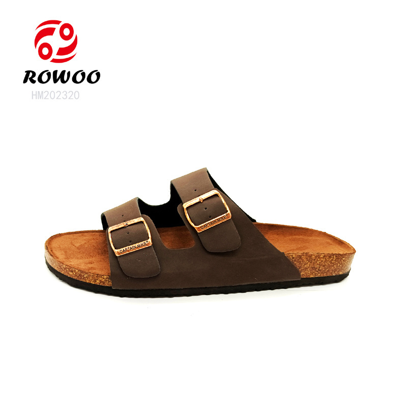 Customized two strap button men thick sole sandals sleepers arabic slippers stylish outdoor sandals shoes for men