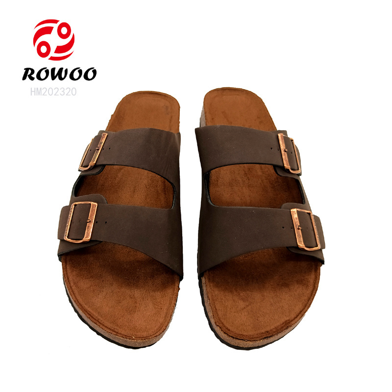 Customized two strap button men thick sole sandals sleepers arabic slippers stylish outdoor sandals shoes for men