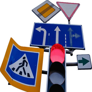 High quality reflective stop sign Traffic arrow warning cross sign