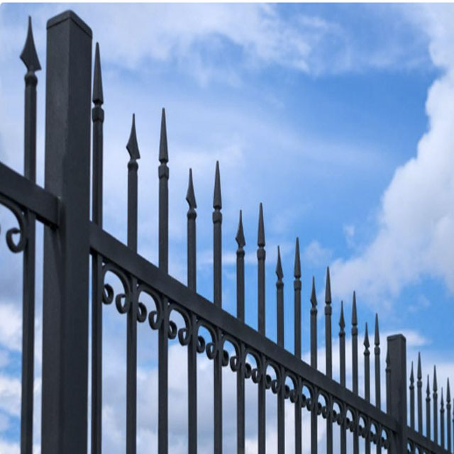 American modern elegant wrought iron fence for villa garden, experienced blacksmith pure hand forged iron fence