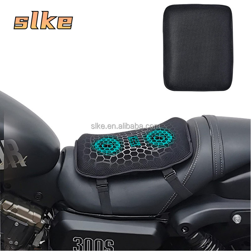 SLKE Breathable Shock-Absorbing Gel Seat Pad Universal with 3D Honeycomb Motorcycle Gel Seat Cushion