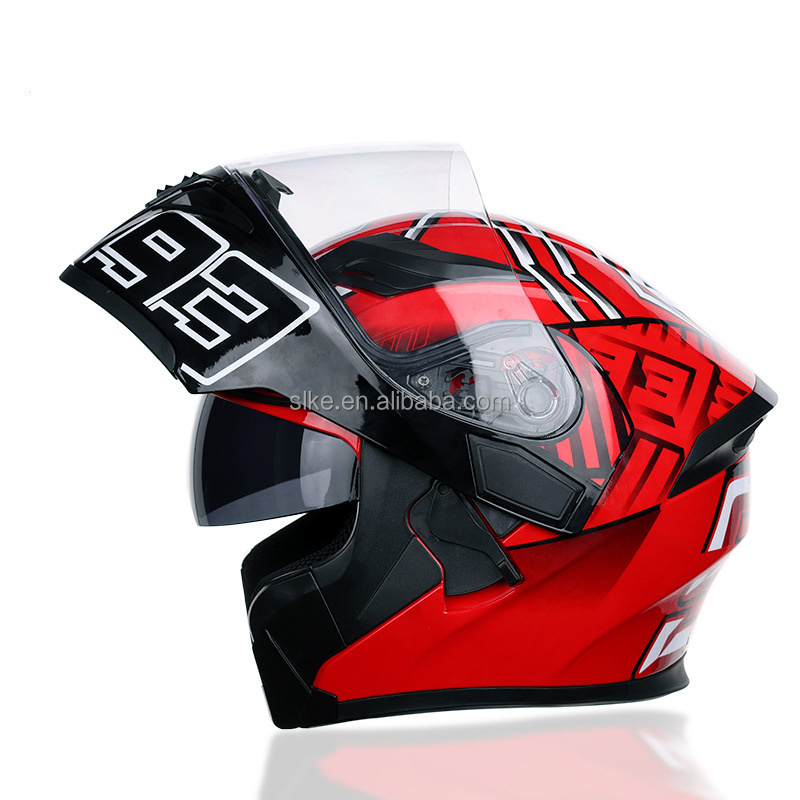 JK902 Jiekai DOT Safety High Quality Moto Helmet Full Face Double Lens Motorcycle Flip-up Helmets