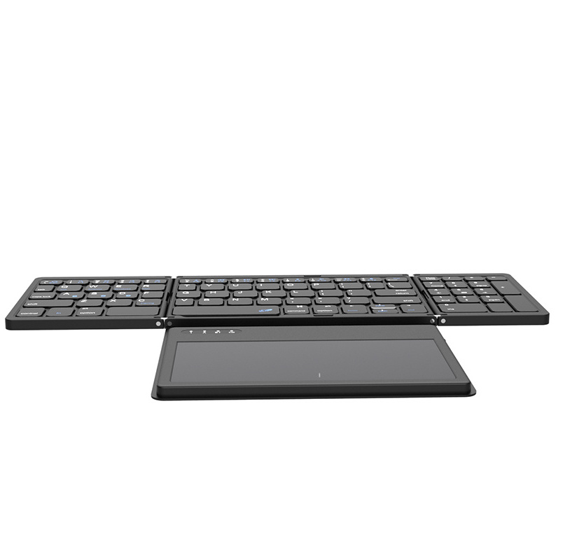 For ipad iOs Tablet Pc Mobile Phone Using Portable BlueTooth Touch Pad Wireless Keyboard 3 Level Foldable Keyboard