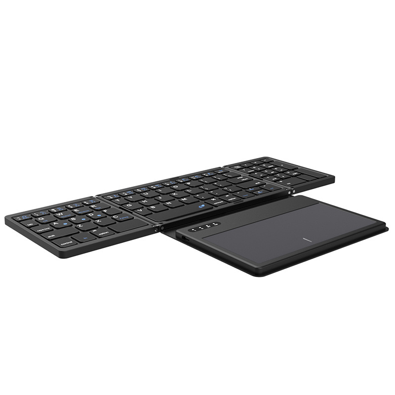 For ipad iOs Tablet Pc Mobile Phone Using Portable BlueTooth Touch Pad Wireless Keyboard 3 Level Foldable Keyboard