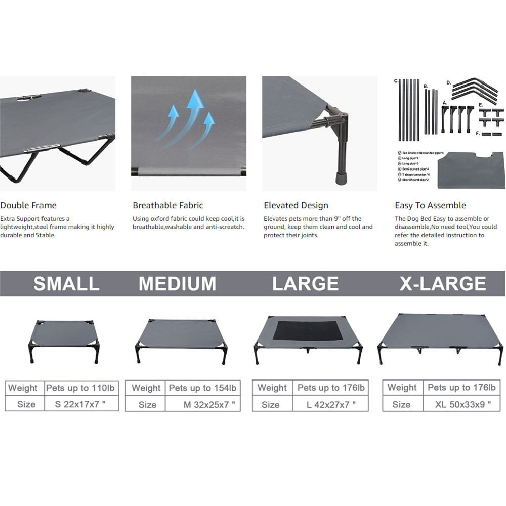 Elevated Dog Bed Cot Pet Beds & Accessories Folding Pet Bed For Dogs Cats Outdoor Indoor Camping Raised Pet Cot