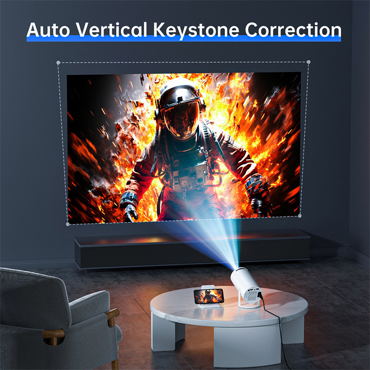 HY300 Auto Keystone Correction Portable Mini Projector, 4K 120 ANSI Smart Proyector With 180 Degree Flip Home Video Projecteur