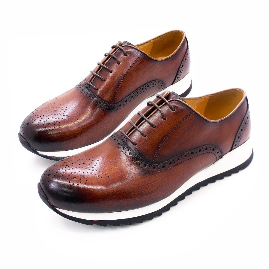 sh11937a Brown color chaussures pour hommes genuine leather casual shoes for men