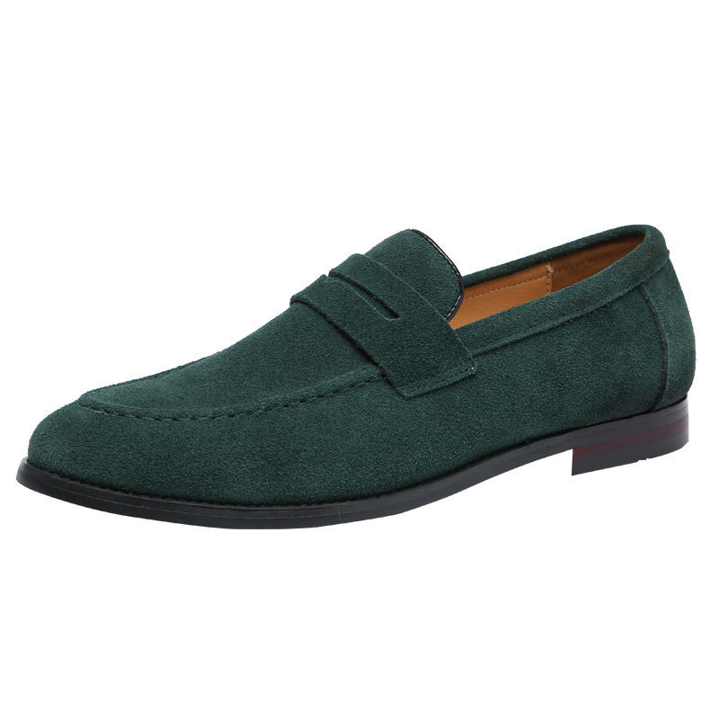 sh10946a Men's driver dress shoes high quality green color slip on loafers for men