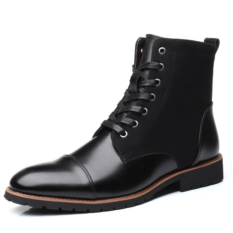 sh12296a Men Leather Boots Autumn Winter Superior Quality 2023 Men Motorcycle Boots Plus Size 39-48