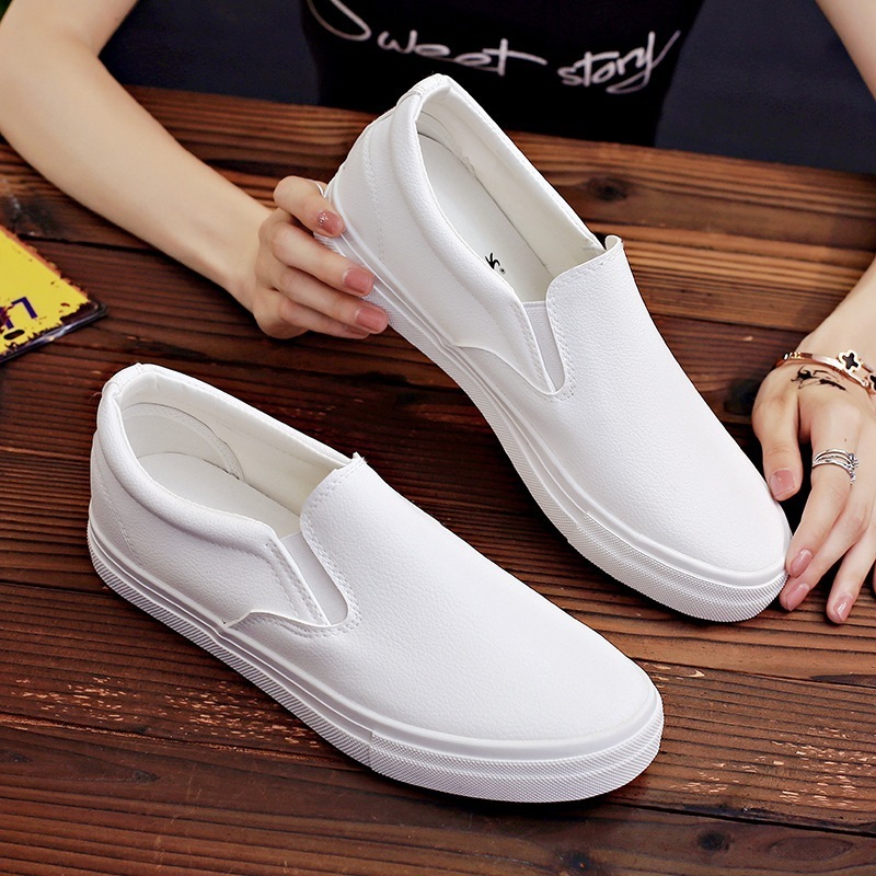 sh11061a New designs 2023 mens slip on shoes white and black color pu casual shoes for men