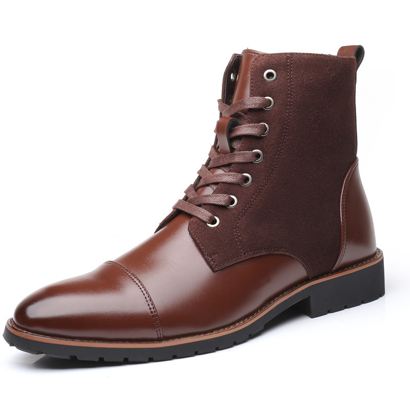 sh12296a Men Leather Boots Autumn Winter Superior Quality 2023 Men Motorcycle Boots Plus Size 39-48