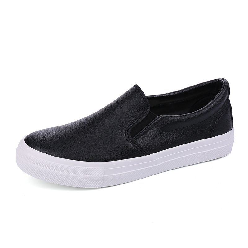 sh11061a New designs 2023 mens slip on shoes white and black color pu casual shoes for men