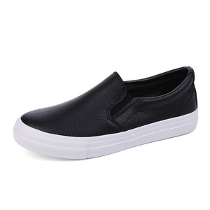 sh11061a New designs 2023 mens slip on shoes white and black color pu casual shoes for men