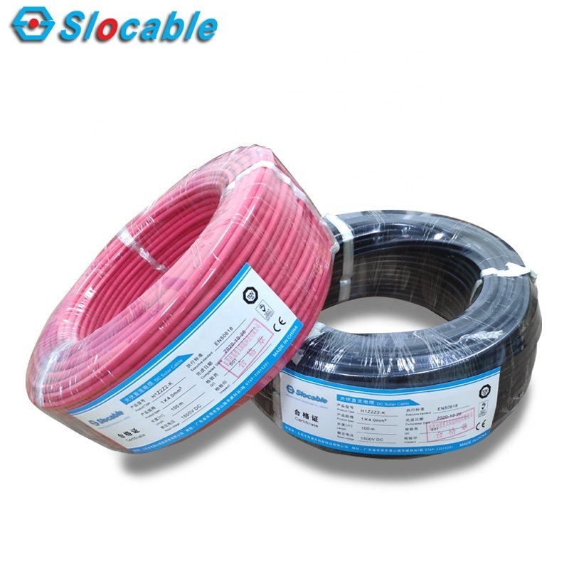 PV Cable Slocable Halogen Free Low Toxicity Photovoltaic PV1-f DC 6mm Solar Cable