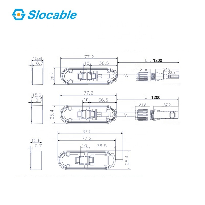 Split Junction Box PV Module Cable Connector IP68 1500V DC 20A Solar cells Junction box with PV connector