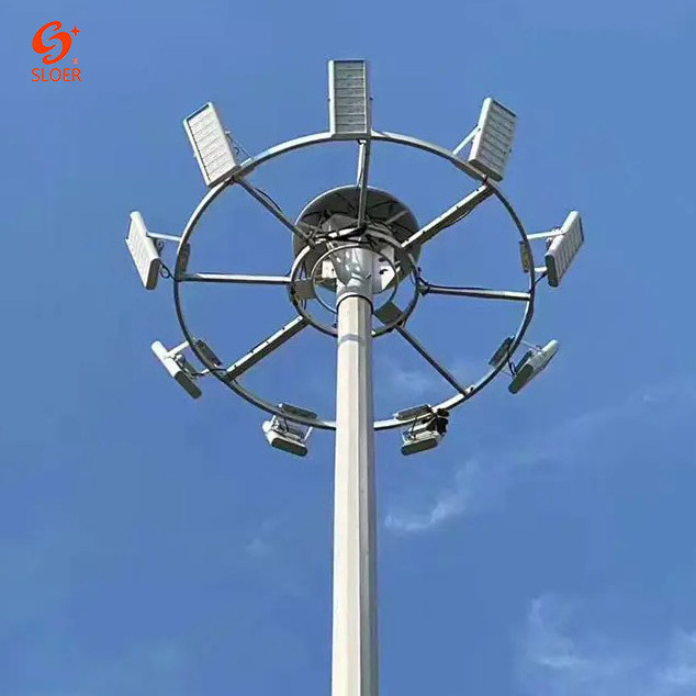 SLOER Outdoor 15m 20m 25m 30m stadium football golf field lifting system high mast light  lamp pole