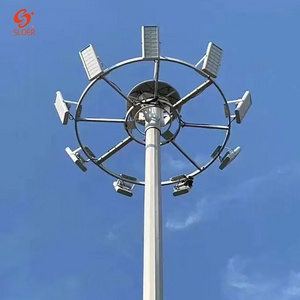 SLOER Outdoor 15m 20m 25m 30m stadium football golf field lifting system high mast light  lamp pole