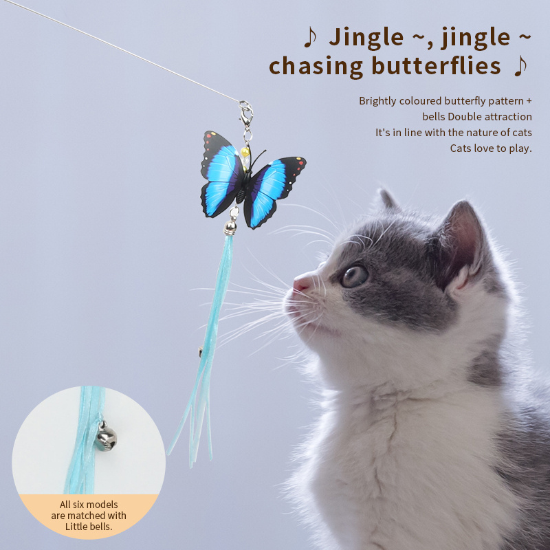 Eco Friendly Funny Feather Pet Toys Funny Cat Stick Tease Cat Stick Cat Teaser Toy