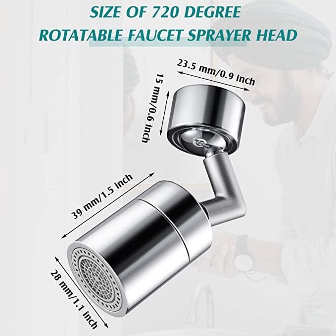 Brass Universal Splash Kitchen 720 Degree Swivel Sink Faucet Aerator 2 Modes Water Saving Mixer Tap Aerator Diffuse Nozzle