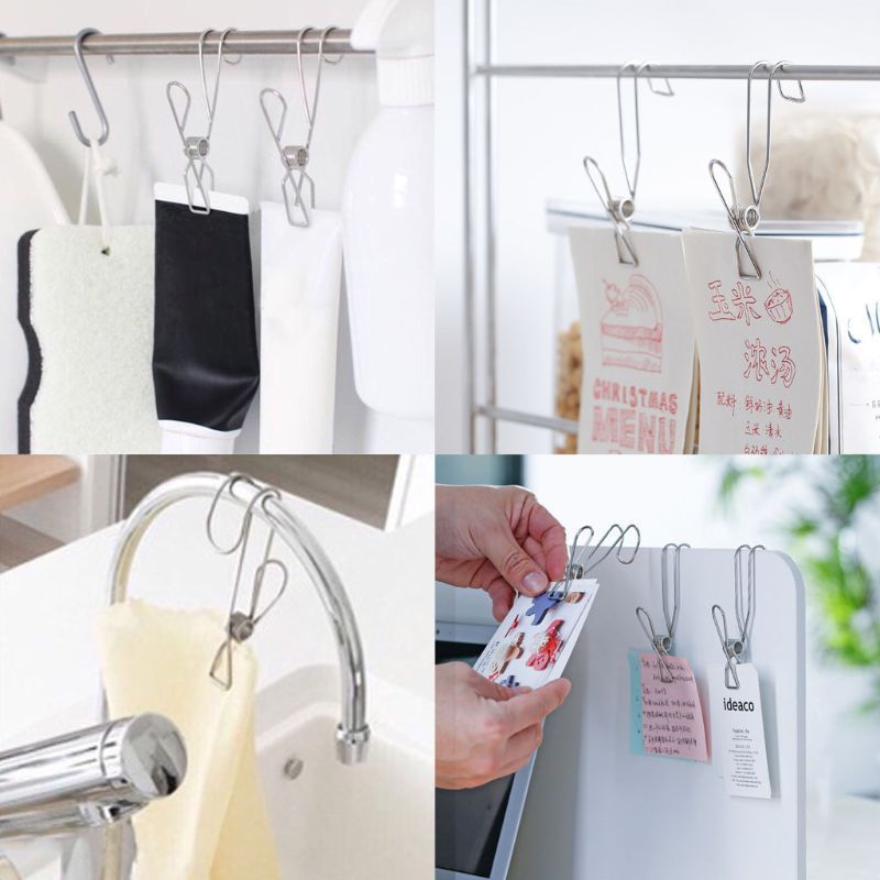 Multipurpose Stainless Steel Clips Clothes Pins Pegs Holders Clothing Clamps Sealing Clip Household Clothespin