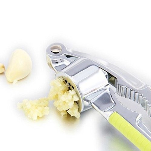 Durable Kitchen Stainless Garlic Press Garlic Mincer Ginger Crusher Peeler Squeezer