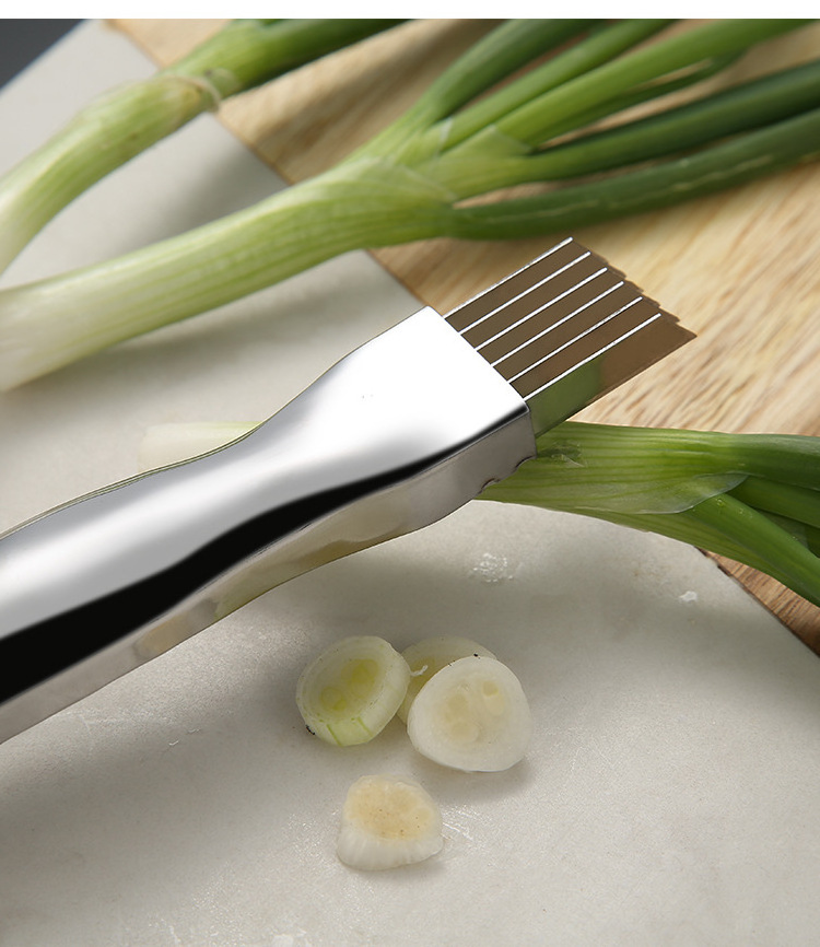 Premium High Quality Stainless Steel Green Onion Slice Cutlery Vegetable Cutter Shred Sharp Scallion Cutter Knife Kitchen Tools