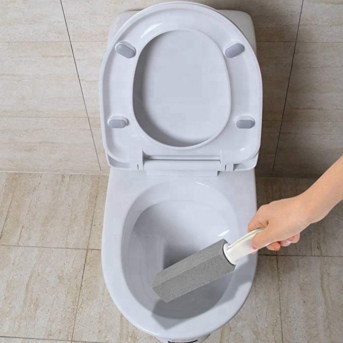 Toilet Bowl Pumice Cleaning Stone Sticks with Handle, Remove Hard Water Ring Rust Stain with Drain Snake Pipe Cleaner