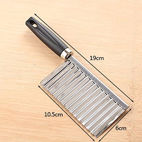 Stainless Steel Wave Crinkle Cutter,French Fry Cutting Chopper Potato Carrot Fruit Knife Fries Carrot Slicer