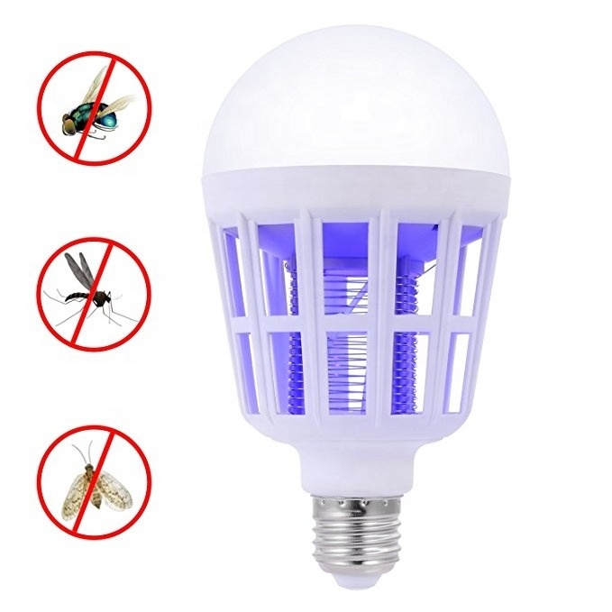 Newly Style Bug Mosquito Zapper Light Bulb 2 in 1 Electronic Insect Killer,Mosquito Fly Killer UV Lamp Bug Trap For E27 B22