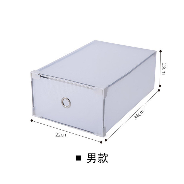 Men's Foldable Multi-Functional Folding Stackable Translucent Clear Shoe Box Shoe Container Closet Organizer