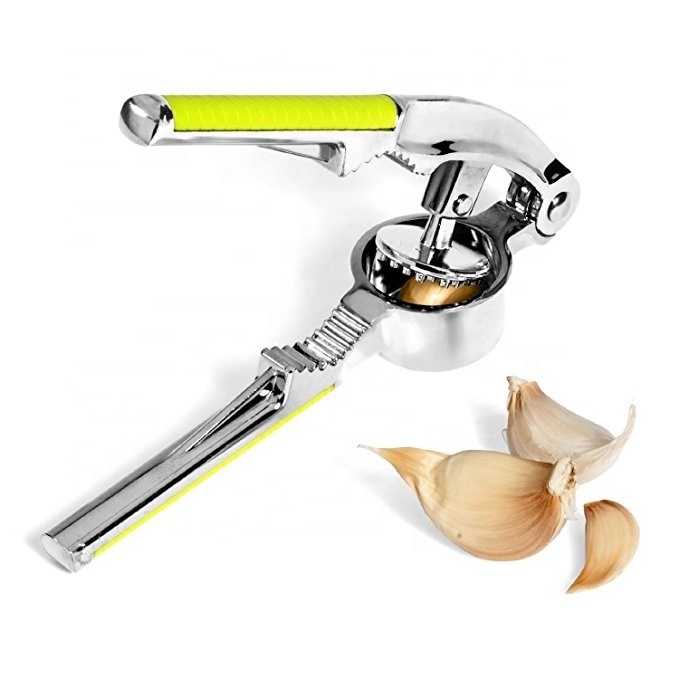 Durable Kitchen Stainless Garlic Press Garlic Mincer Ginger Crusher Peeler Squeezer