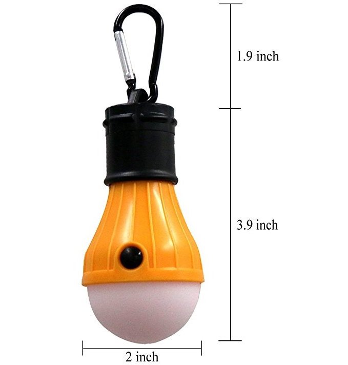 Portable Battery Powered Hanging Tent Lamp Emergency LED Camping Bulb Light Camping Lantern with Three Speed Mode