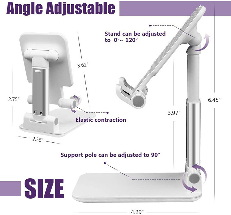 Phone Holder Portable Tablet Holder iPad Stand Desktop Bracket Adjust Foldable Stand for iPhone Samsung Xiaomi Huawei