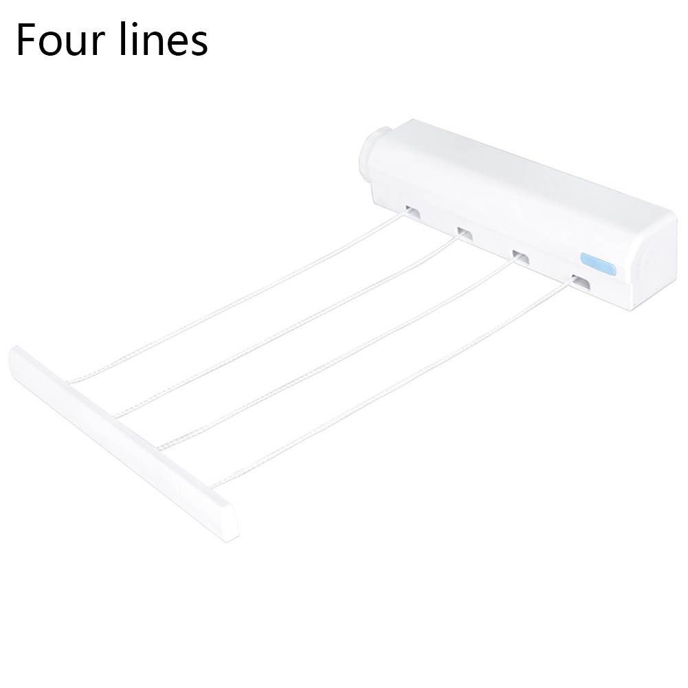 Wall Mounted 4/5 Clothes Line Retractable Laundry Hanger Indoor Outdoor Clothes Drying Rack Clothesline Rope