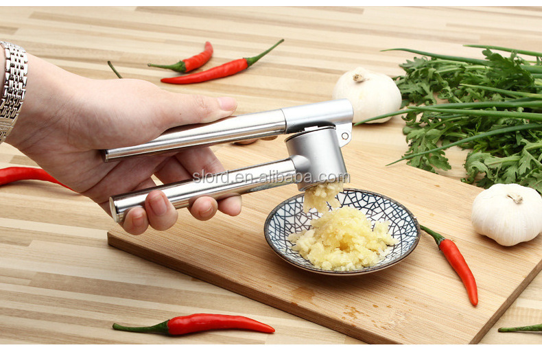 Kitchen Stainless Steel Garlic Press Crusher Home Cooking Vegetables Ginger Squeezer Masher Handheld Ginger Garlic Mincer Tools