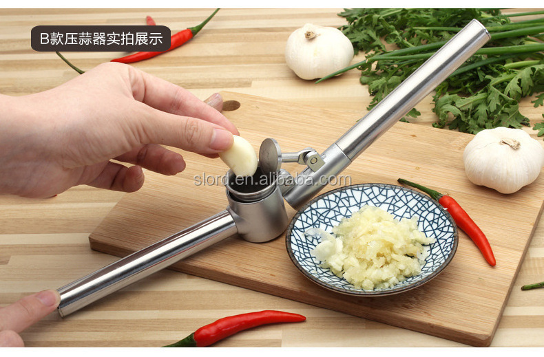 Kitchen Stainless Steel Garlic Press Crusher Home Cooking Vegetables Ginger Squeezer Masher Handheld Ginger Garlic Mincer Tools