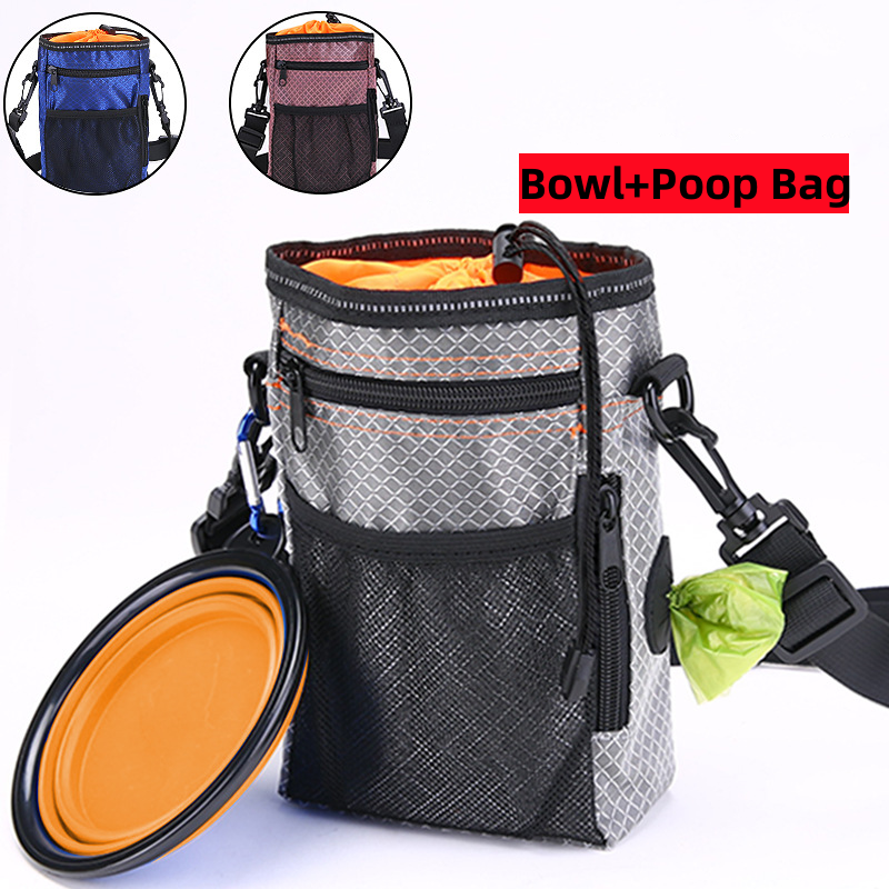 Slow Ton Large Capacity Pet Training Dog Bag Waterproof Dog Pouch For Pet Training Dog Treat Pouch With Bowl Poop Bag