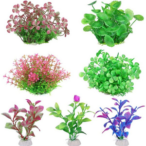 S size 7 Pack Plastic Lifelike Vividly Seaweed Aquarium Decoration Accessories Kit for Small Fish Tank Artificial Aquatic Plants