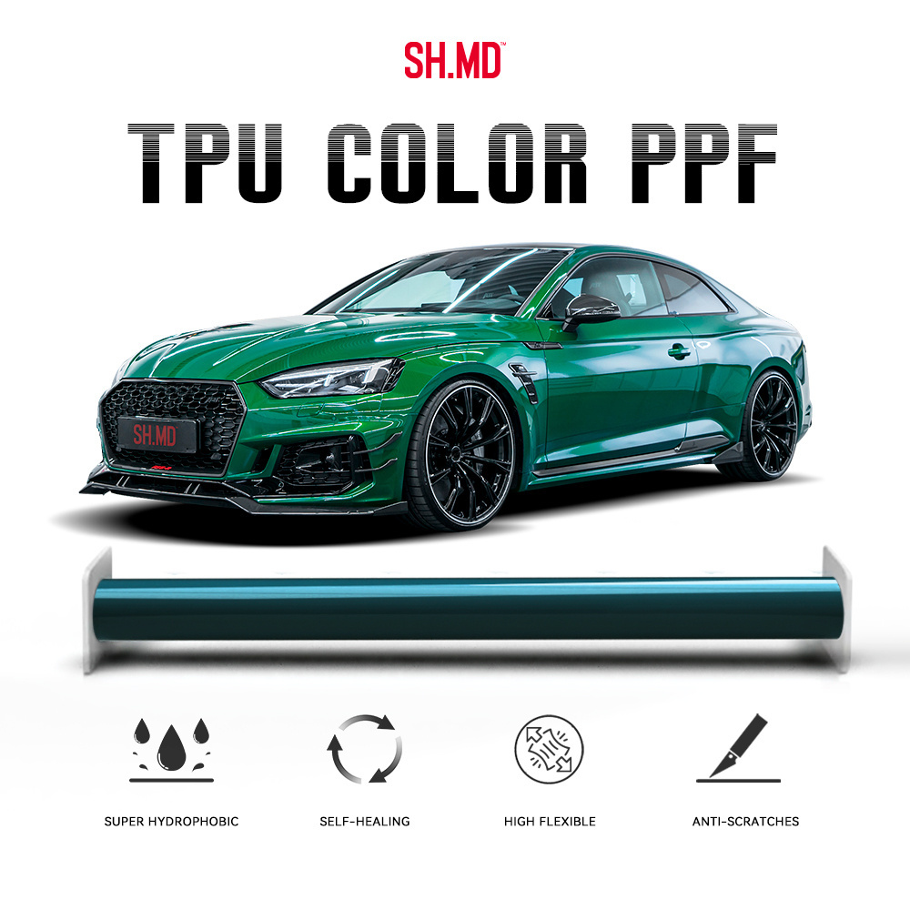 High Gloss Car Vinyl Wrap 1.52x16m Anti-Scratch Color Paint Protective Film TPU Colored Car Wrap PPF Automotive Wrapping Film