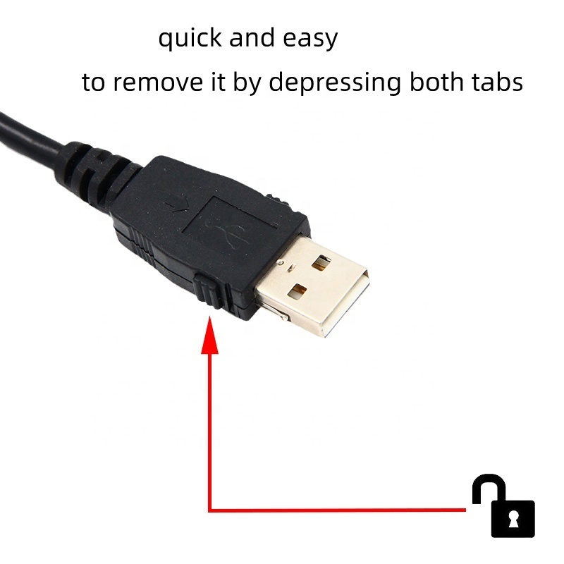 Latching USB Cables Assemblies with buckle connector AM to AF Extension Cable 0.3m 0.5m 1m 2m 3m 5m