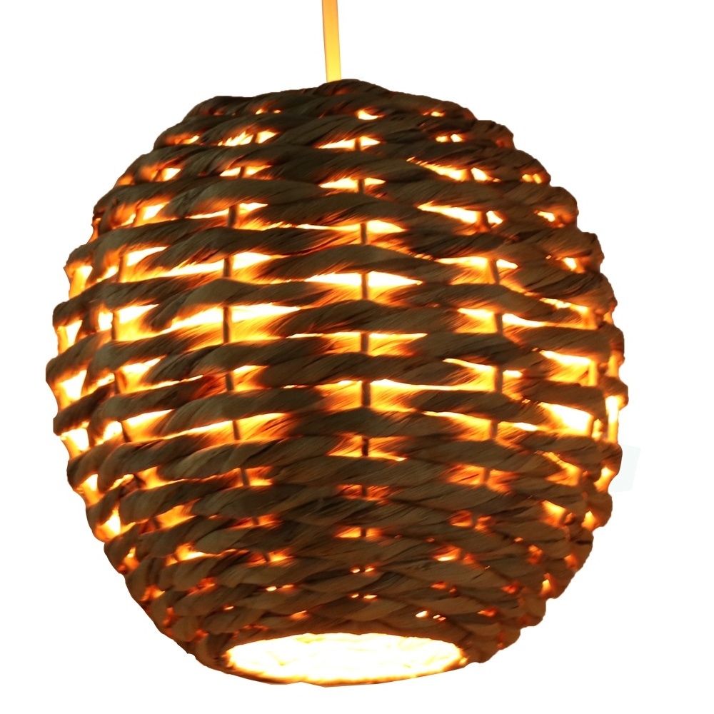 American rustic style home decorative hanging lamp nature wood weave hanging light decorative hanging pendant lamp