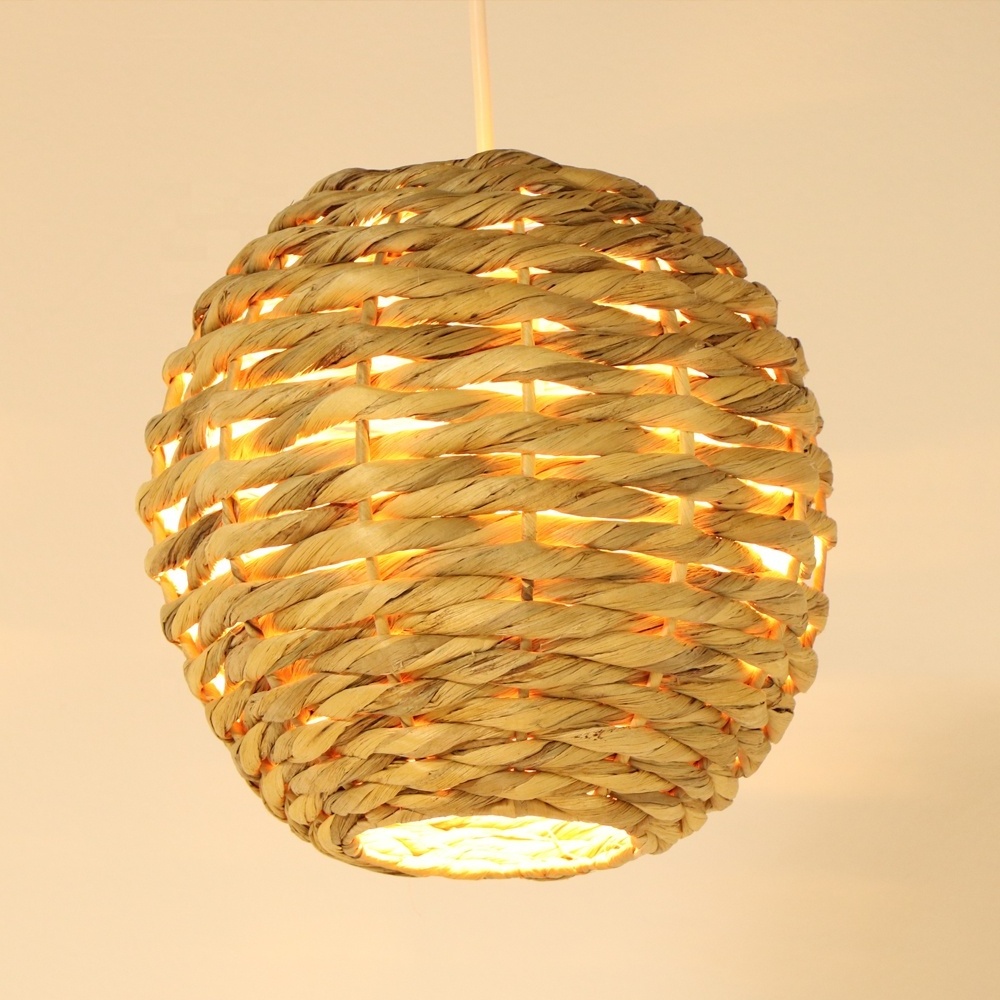 American rustic style home decorative hanging lamp nature wood weave hanging light decorative hanging pendant lamp