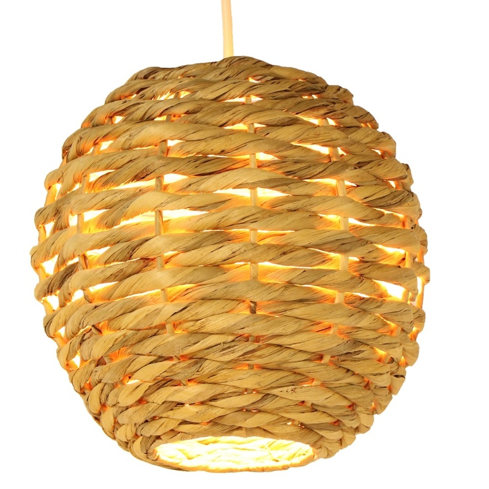 American rustic style home decorative hanging lamp nature wood weave hanging light decorative hanging pendant lamp