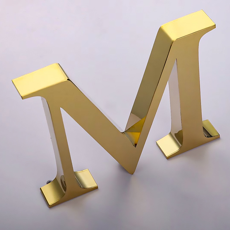 China Best Selling Product Indoor Outdoor Gold Mirror Stainless Steel Channel Letter Sign 3d Metal Letter