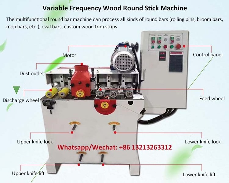 Automatic Wooden Stick Mop Making Machine For Wood Broom Handle Production Line And Thread Rolling Machine