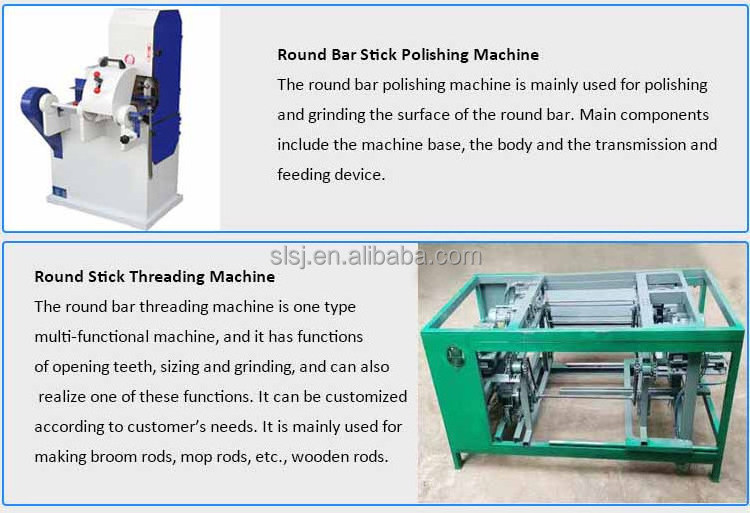 Threaded Wood Rod Machine Wood Broom Stick Machine Round Wood Stick Making Machine